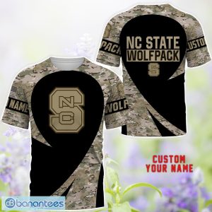 NC State Wolfpack 3D Hoodie T-Shirt Sweatshirt Camo Pattern Veteran Custom Name Gift For Father's day Product Photo 4