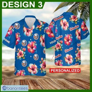 Custom Name NHL New York Islanders Vintage New Beach Hawaiian Shirt Flower Gift For Fans - NHL New York Islanders 3D Hawaiian Shirt Flower Custom Name Style 3