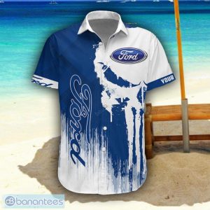 Ford 3D Printing Hawaiian Shirt Summer Beach Shirt For Fans Custom Name Product Photo 2