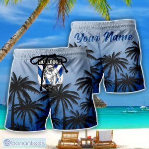 Canterbury Bulldogs NRL Coconut Pattern Tropical Beach Shorts For Mens Personalized Name Product Photo 1