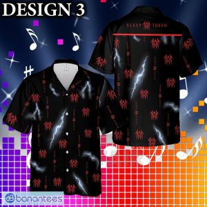 Sleep Token Music Band Logo Hawaiian Shirt Thunder And Guitar Black Red For Fans Gift Holidays - Sleep Token Hawaiian Shirt Logo Band Photo 3