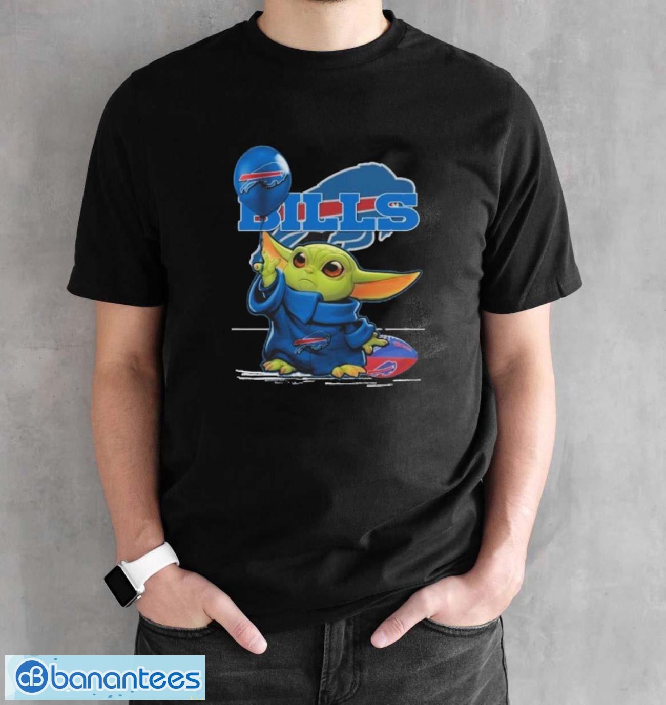 baby yoda balloon buffalo bills logo t shirt 1 image Baby Yoda Balloon Buffalo Bills Logo T-shirt - Black Unisex T-Shirt