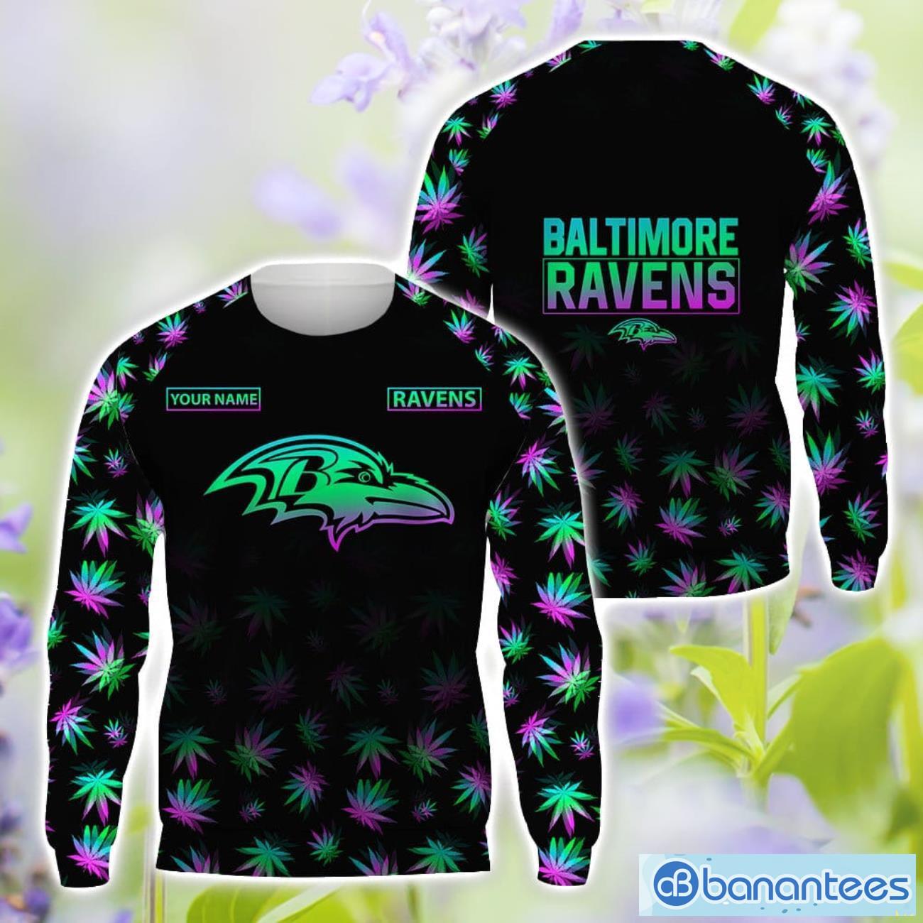 baltimore ravens personalized name weed pattern all over printed 3d tshirt hoodie sweatshirt 1 image Baltimore Ravens Personalized Name Weed pattern All Over Printed 3D TShirt Hoodie Sweatshirt Product Photo 2