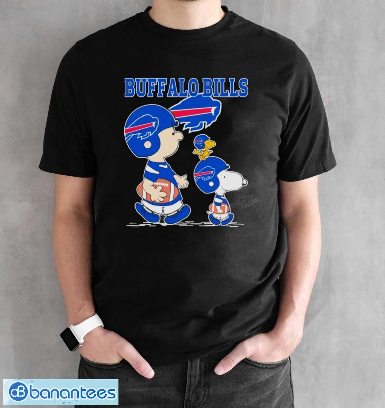 best buffalo bills lets play football together snoopy charlie brown and woodstock shirt 1 image Best buffalo Bills Let’s Play Football Together Snoopy Charlie Brown And Woodstock Shirt - Black Unisex T-Shirt