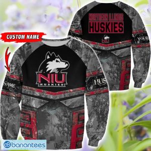 Northern Illinois Huskies Grey Black Hunting 3D T-Shirt Hoodie Sweatshirt Zip Hoodie Custom Name Product Photo 2