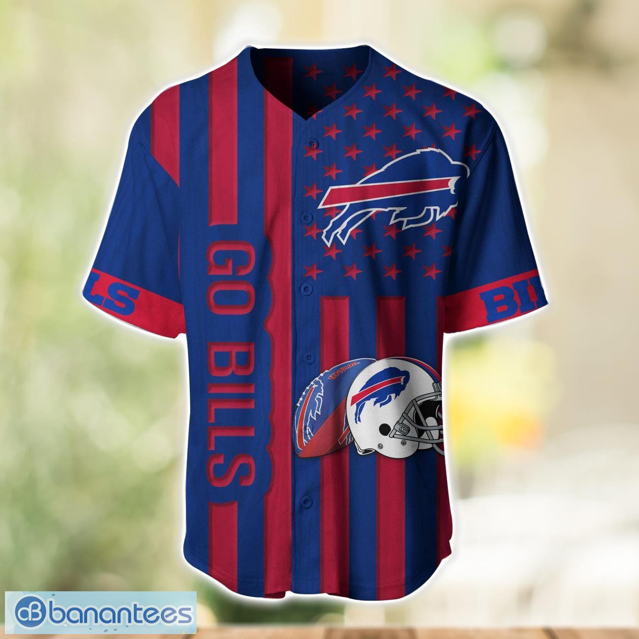 buffalo bills custom name and number baseball jersey shirt 1 image Buffalo Bills Custom Name and Number Baseball Jersey Shirt Product Photo 2