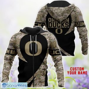Oregon Ducks 3D Hoodie T-Shirt Sweatshirt Camo Pattern Veteran Custom Name Gift For Father's day Product Photo 1