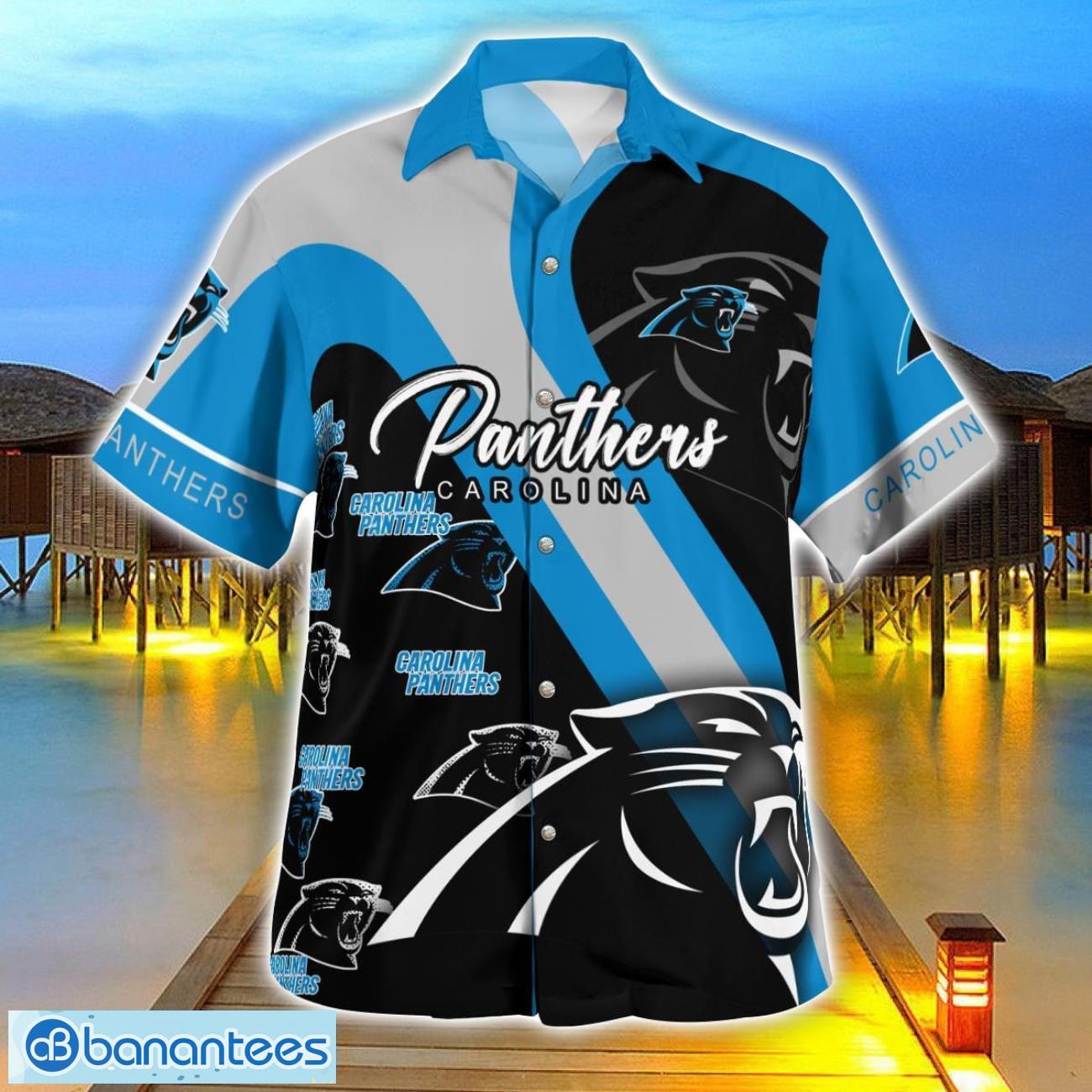 carolina panthers hawaii shirt big logo 3d printing hawaiian shirt for men and women 2 image Carolina Panthers Hawaii Shirt Big Logo 3D Printing Hawaiian Shirt For Men And Women Product Photo 3