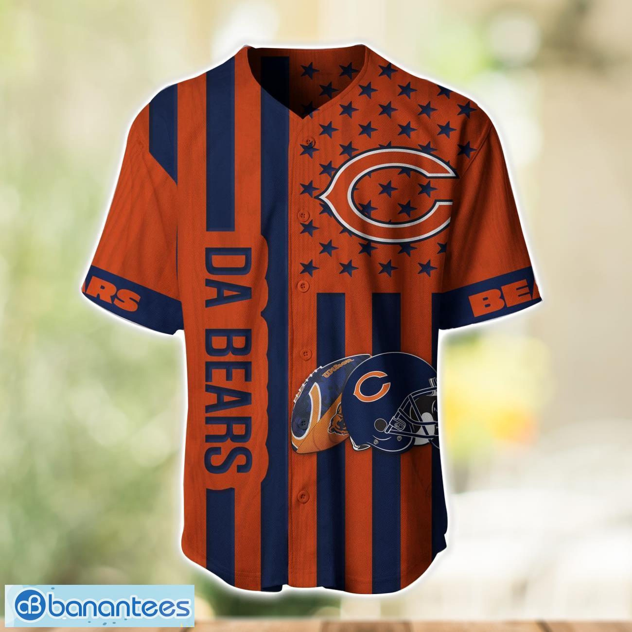 chicago bears custom name and number baseball jersey shirt 1 image Chicago Bears Custom Name and Number Baseball Jersey Shirt Product Photo 2