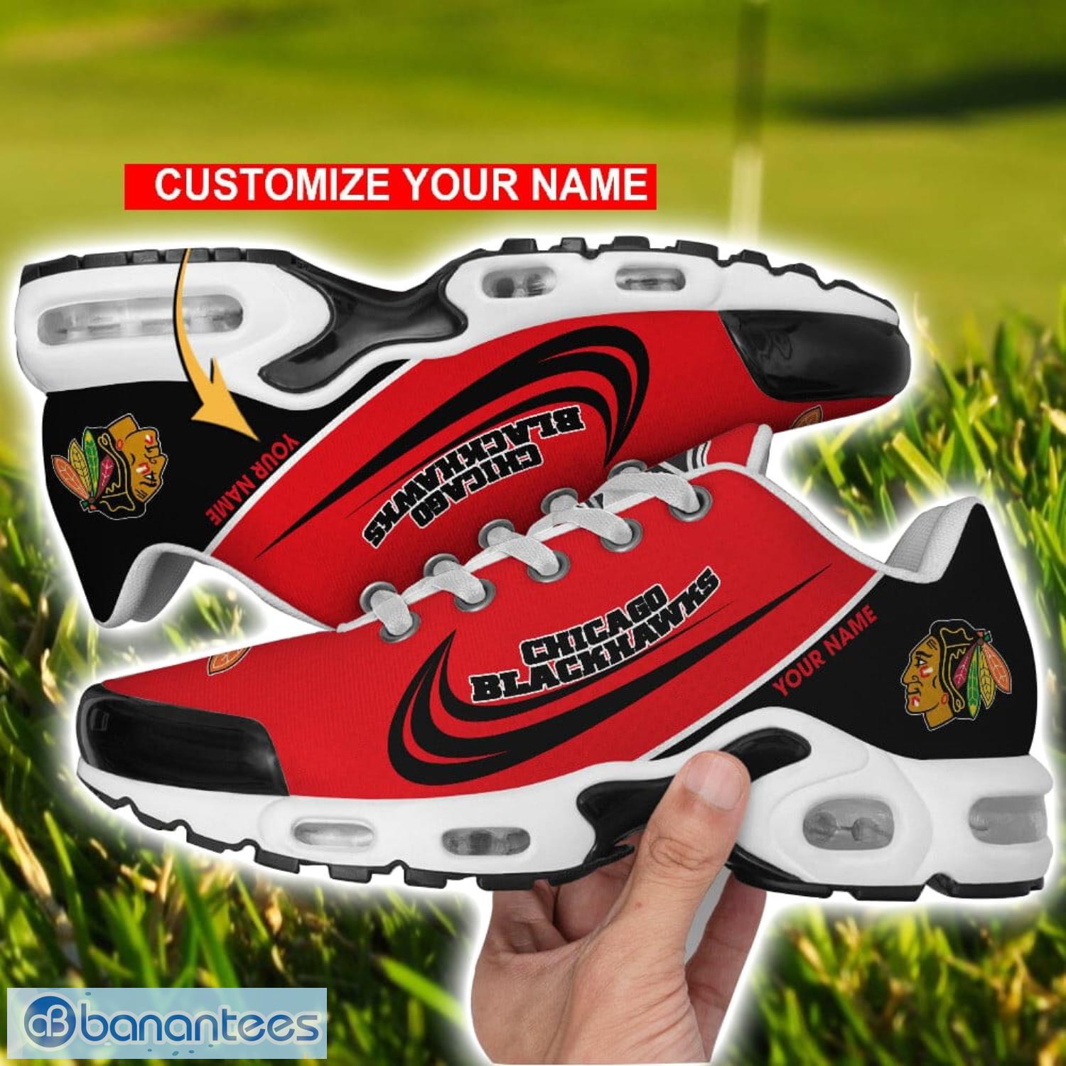 chicago blackhawks air cushion sport shoes personalized name gift for men women image Chicago Blackhawks Air Cushion Sport Shoes Personalized Name Gift For Men Women Product Photo 1