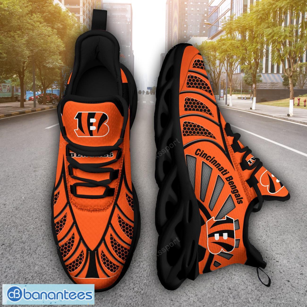 cincinnati bengals nflnew designs black and white clunky shoes max soul shoes sport season gift image Cincinnati Bengals NFLNew Designs Black And White Clunky Shoes Max Soul Shoes Sport Season Gift Product Photo 1