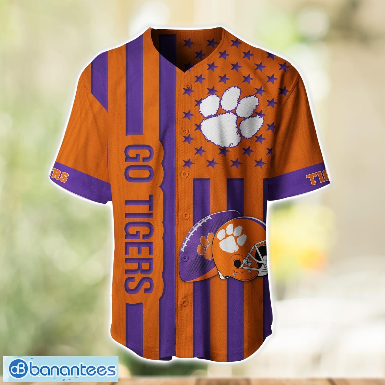 clemson tigers custom name and number ncaa baseball jersey shirt 1 image Clemson Tigers Custom Name and Number NCAA Baseball Jersey Shirt Product Photo 2