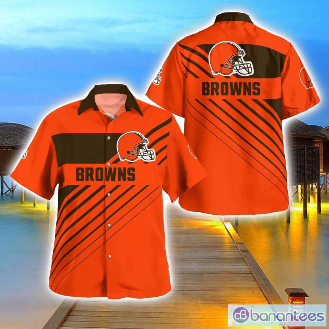 cleveland brownshawaii shirt 3d full printed beach shirt for men and women image Cleveland BrownsHawaii Shirt 3D Full Printed Beach Shirt For Men And Women Product Photo 1