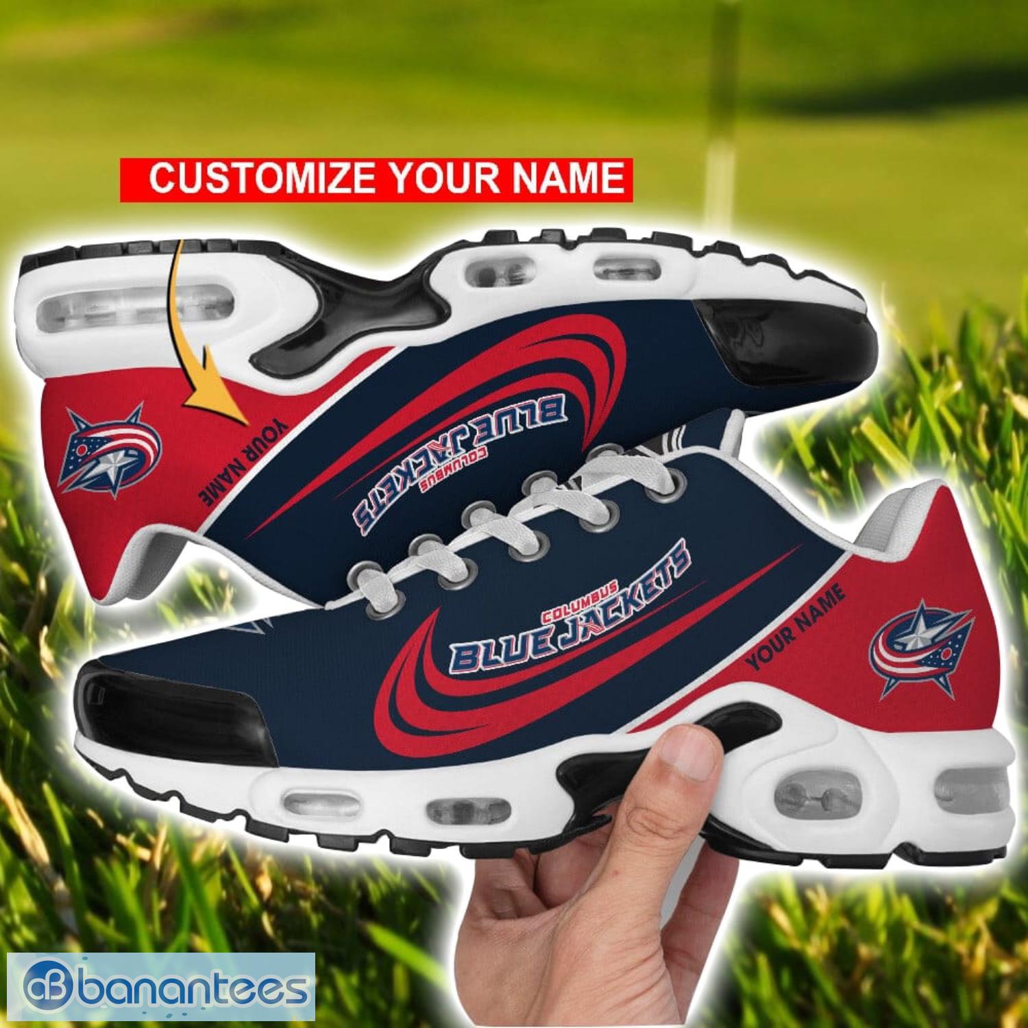columbus blue jackets air cushion sport shoes personalized name gift for men women image Columbus Blue Jackets Air Cushion Sport Shoes Personalized Name Gift For Men Women Product Photo 1