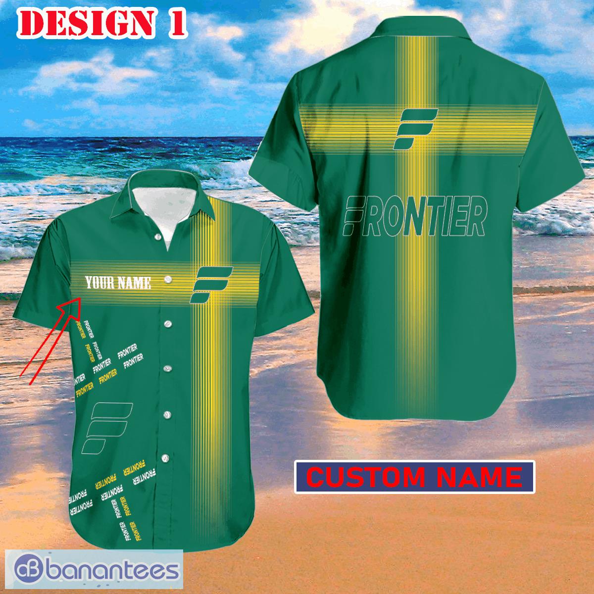 Custom Name Frontier Airlines Logo Brand New Seashell Brand New Beach Hawaiian Shirt For Summer - frontier airlines Logo Brand New 2024 Style 1 Hawaiian Shirt