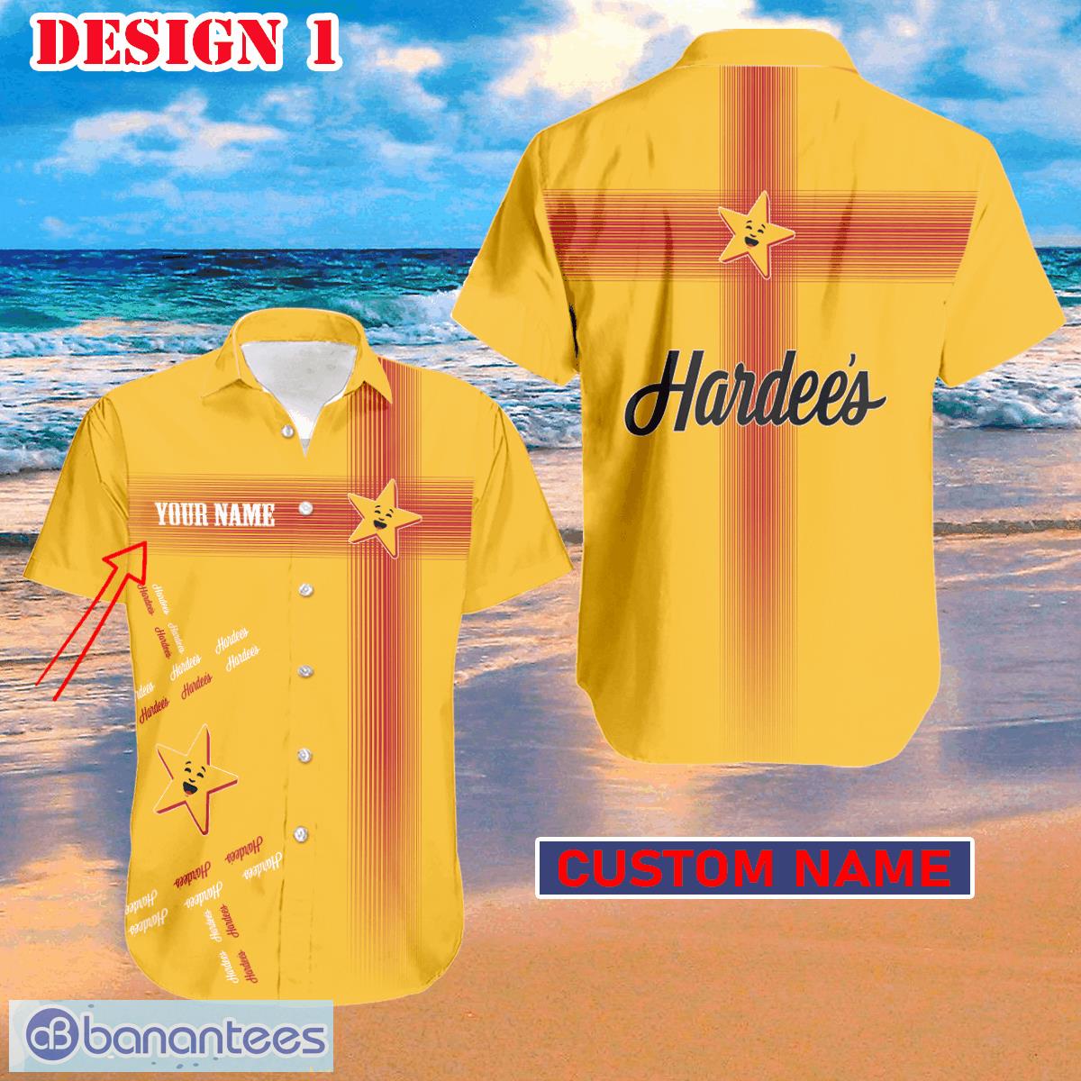 Custom Name HARDEE'S Logo Brand New Collection Brand Beach Hawaiian Shirt Gift For Fans - HARDEE'S Logo Brand New 2024 Style 1 Hawaiian Shirt