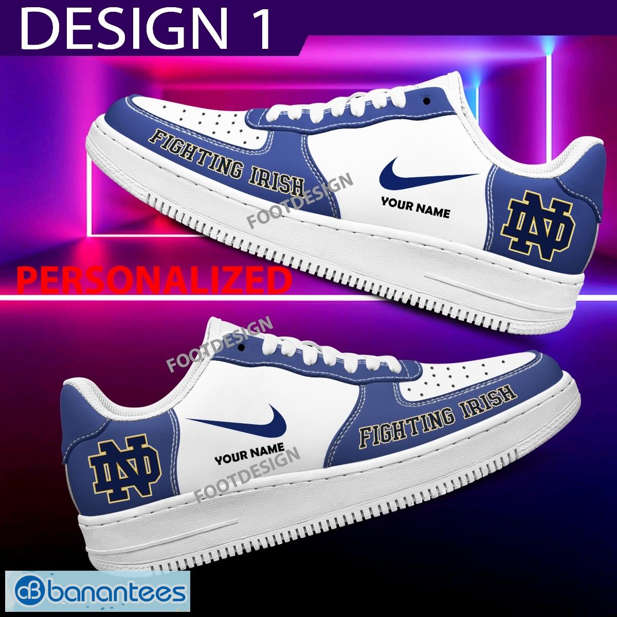 Custom Name Notre Dame Fighting Irish Teams Air Force 1 Shoes Design Gift AF1 Sneaker For Fans - Notre Dame Fighting Irish Air Force 1 Sneaker Personalized Style 1