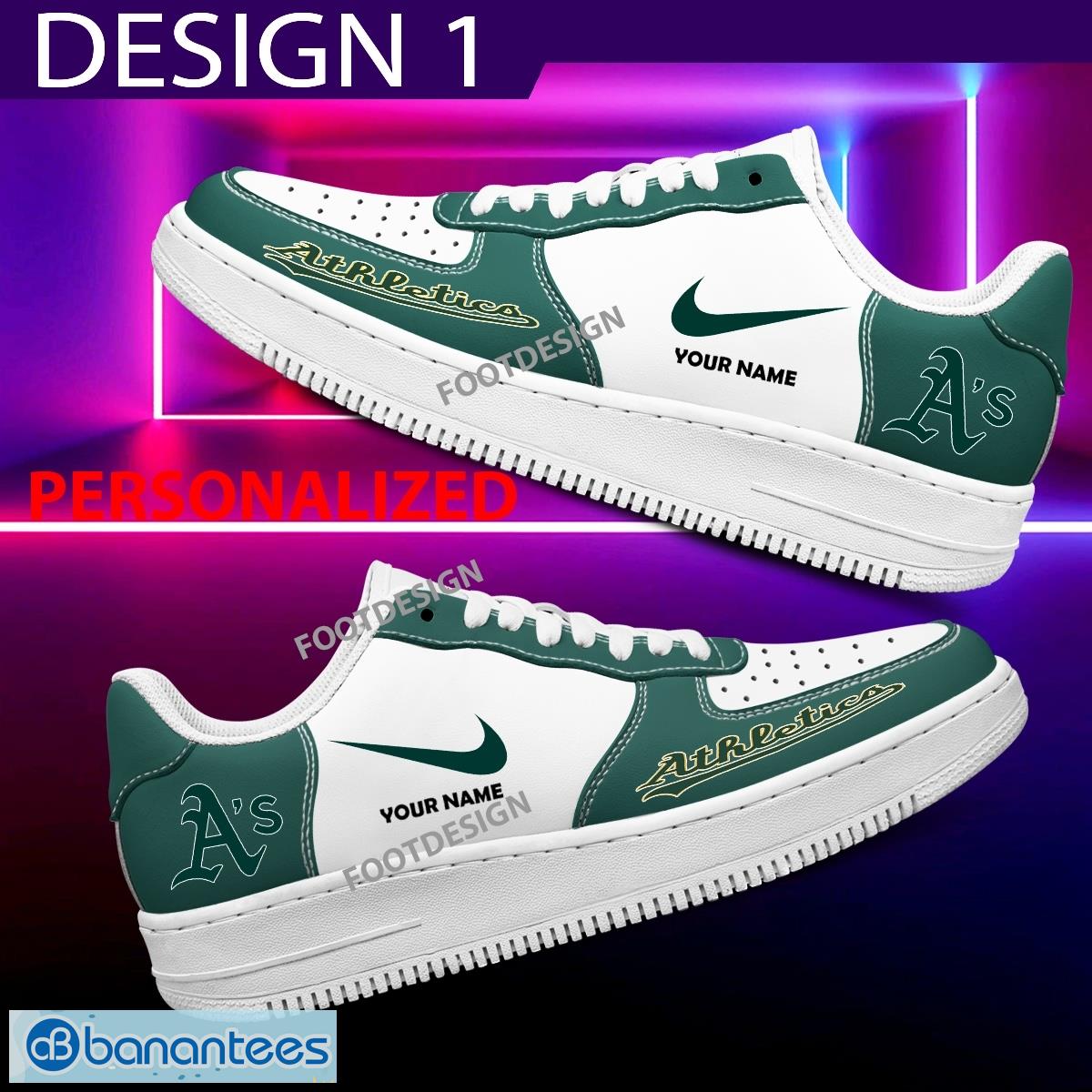Custom Name Oakland Athletics Teams Air Force 1 Shoes Design Gift AF1 Sneaker For Fans - Oakland Athletics Air Force 1 Sneaker Personalized Style 1