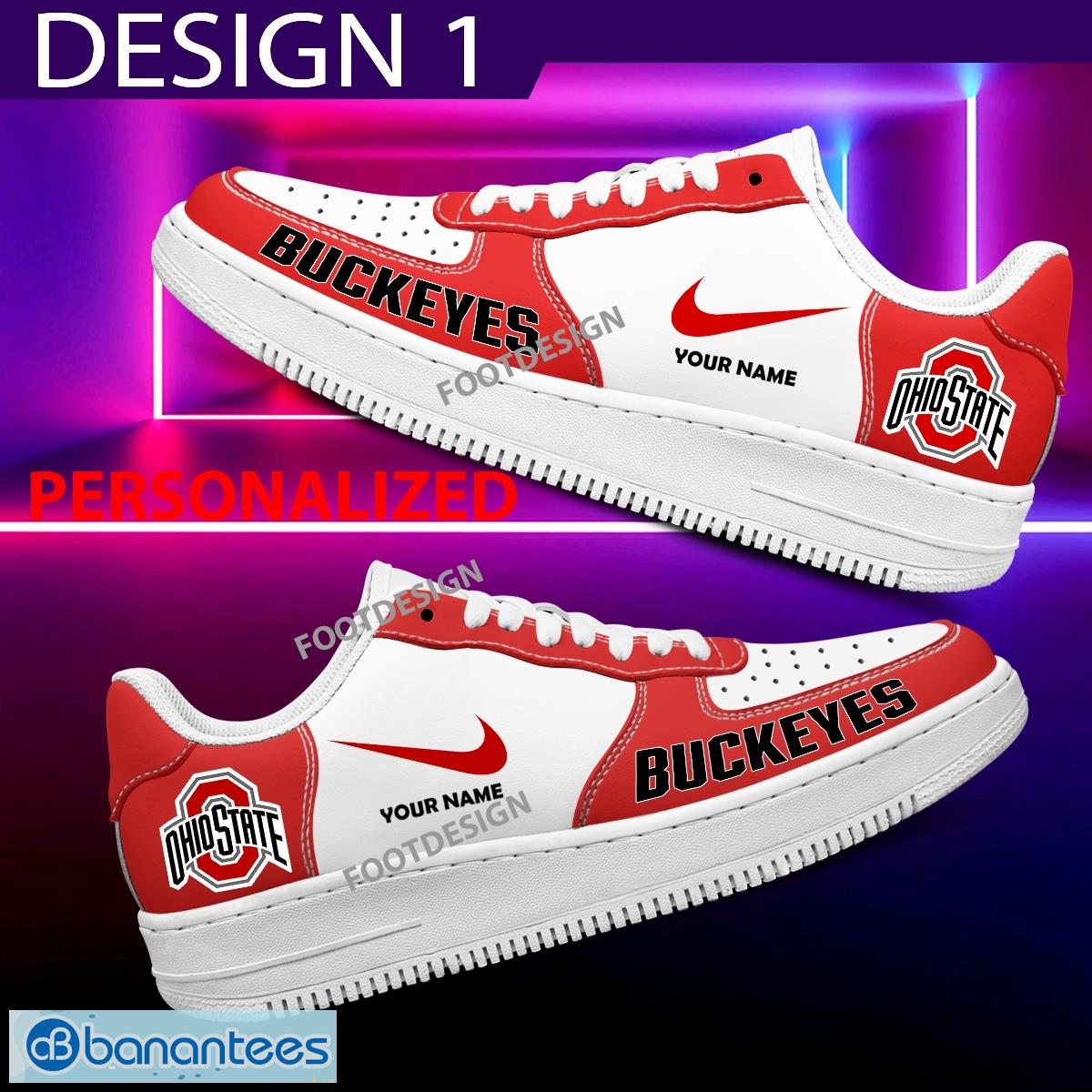 Custom Name Ohio State Buckeyes Teams Air Force 1 Shoes Design Gift AF1 Sneaker For Fans - Ohio State Buckeyes Air Force 1 Sneaker Personalized Style 1