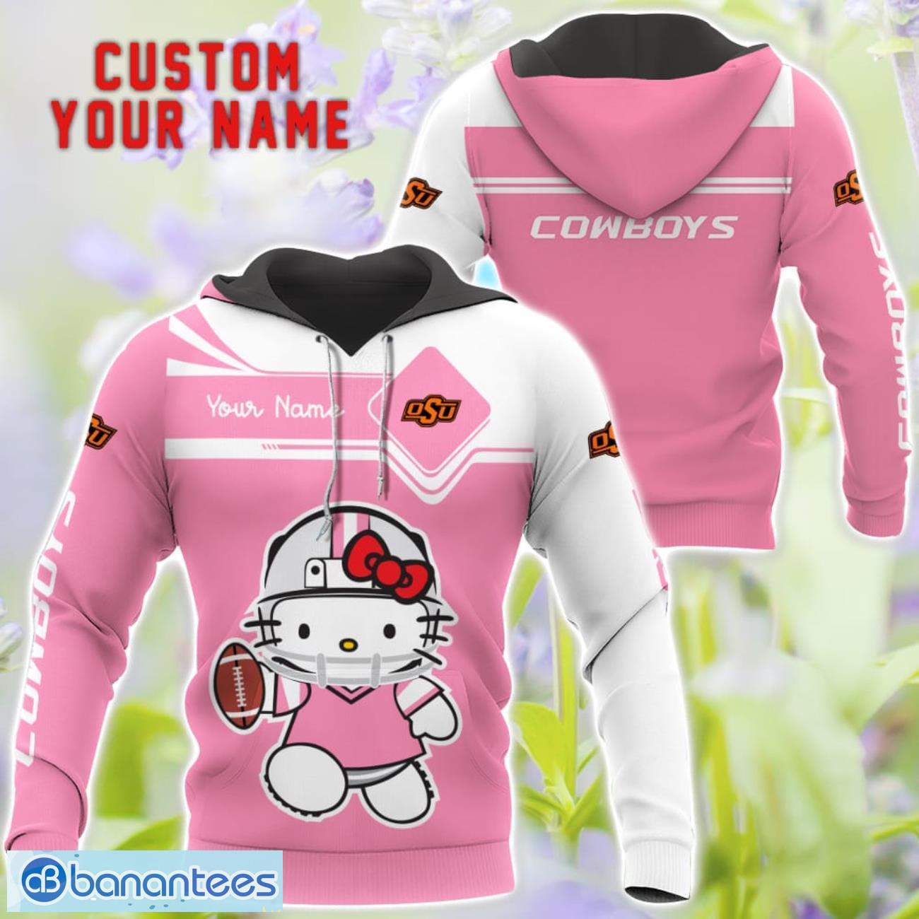 cute gift for ncaa oklahoma state cowboys hello kitty 3d t shirt sweatshirt hoodie custom name image Cute Gift For NCAA Oklahoma State Cowboys Hello Kitty 3D T-Shirt Sweatshirt Hoodie Custom Name Product Photo 1