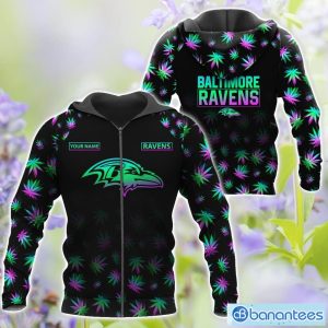 Baltimore Ravens Personalized Name Weed pattern All Over Printed 3D TShirt Hoodie Sweatshirt Product Photo 4
