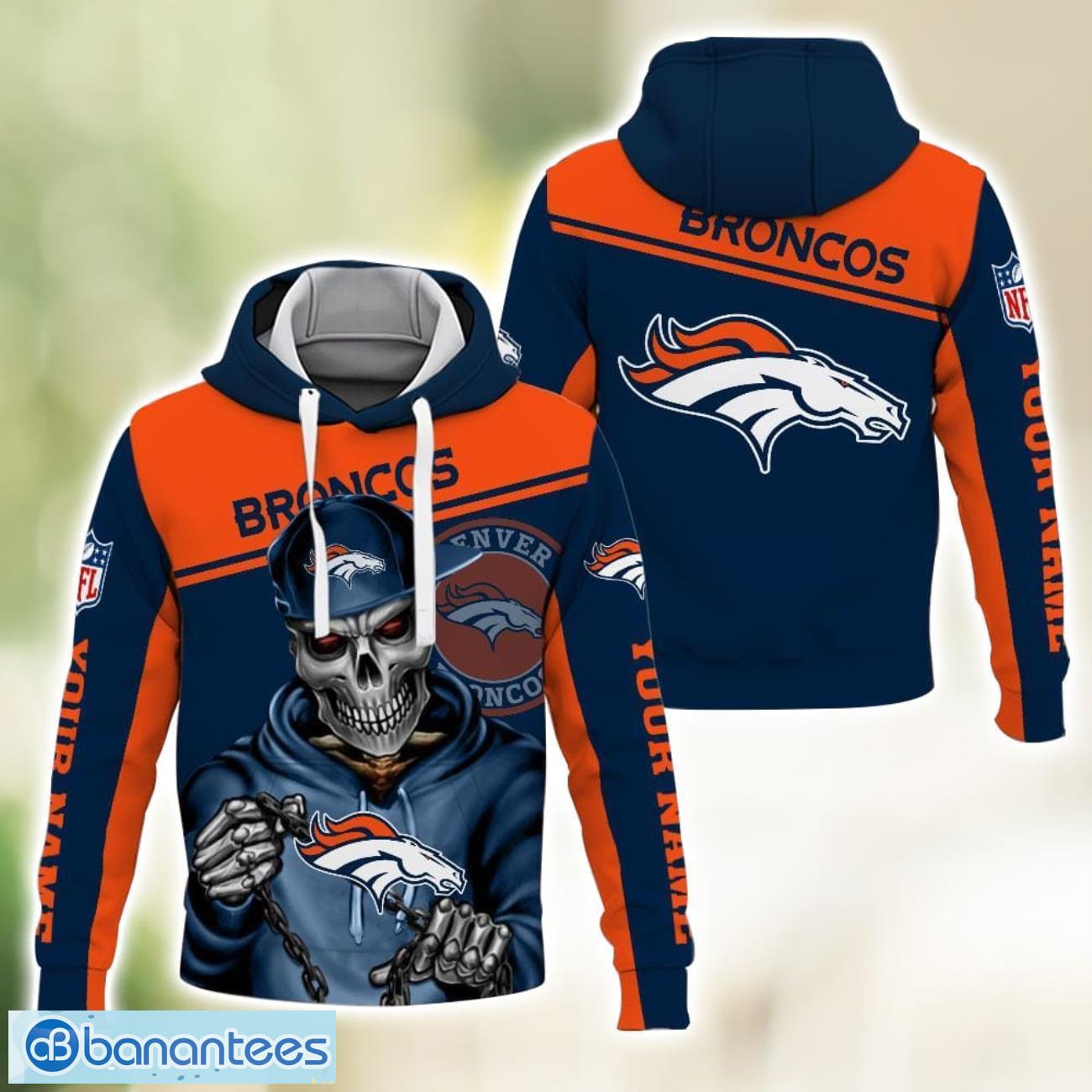 denver broncos custom name all over printed 3d hoodie halloween gift for fans image Denver Broncos Custom Name All over Printed 3D Hoodie Halloween Gift For Fans Product Photo 1