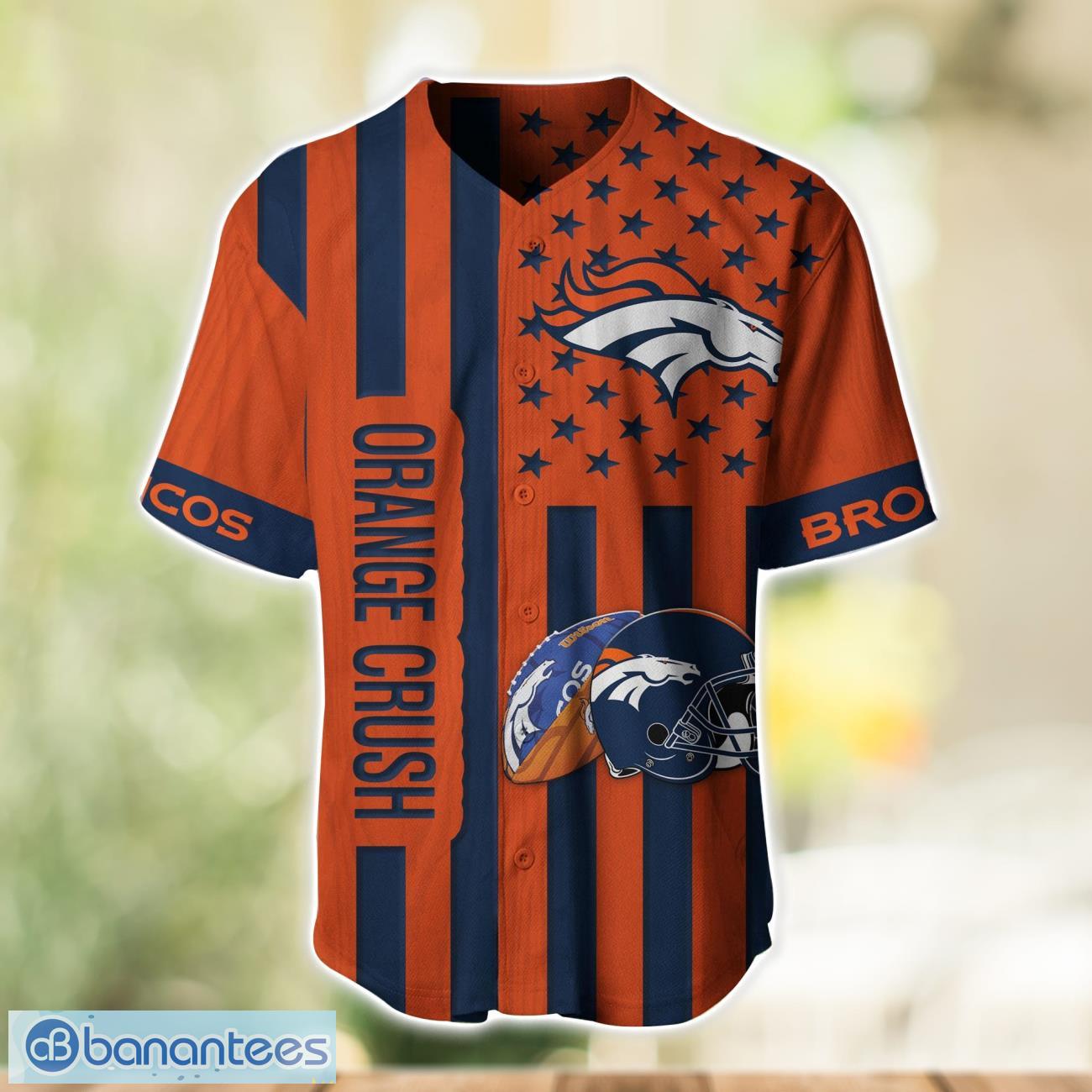 denver broncos custom name and number baseball jersey shirt 1 image Denver Broncos Custom Name and Number Baseball Jersey Shirt Product Photo 2