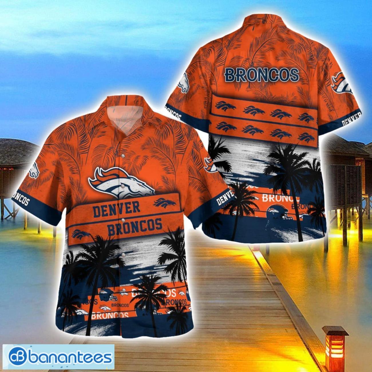 denver broncos logo team tropical coconut hawaii shirt for men and women image Denver Broncos Logo Team Tropical Coconut Hawaii Shirt For Men And Women Product Photo 1