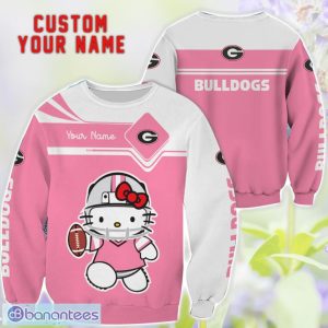 Cute Gift For NCAA Georgia Bulldogs Hello Kitty 3D T-Shirt Sweatshirt Hoodie Custom Name Product Photo 2