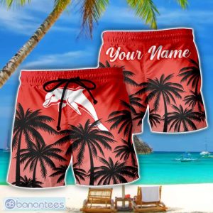Dolphins NRL Coconut Pattern Tropical Beach Shorts For Mens Personalized Name Product Photo 1