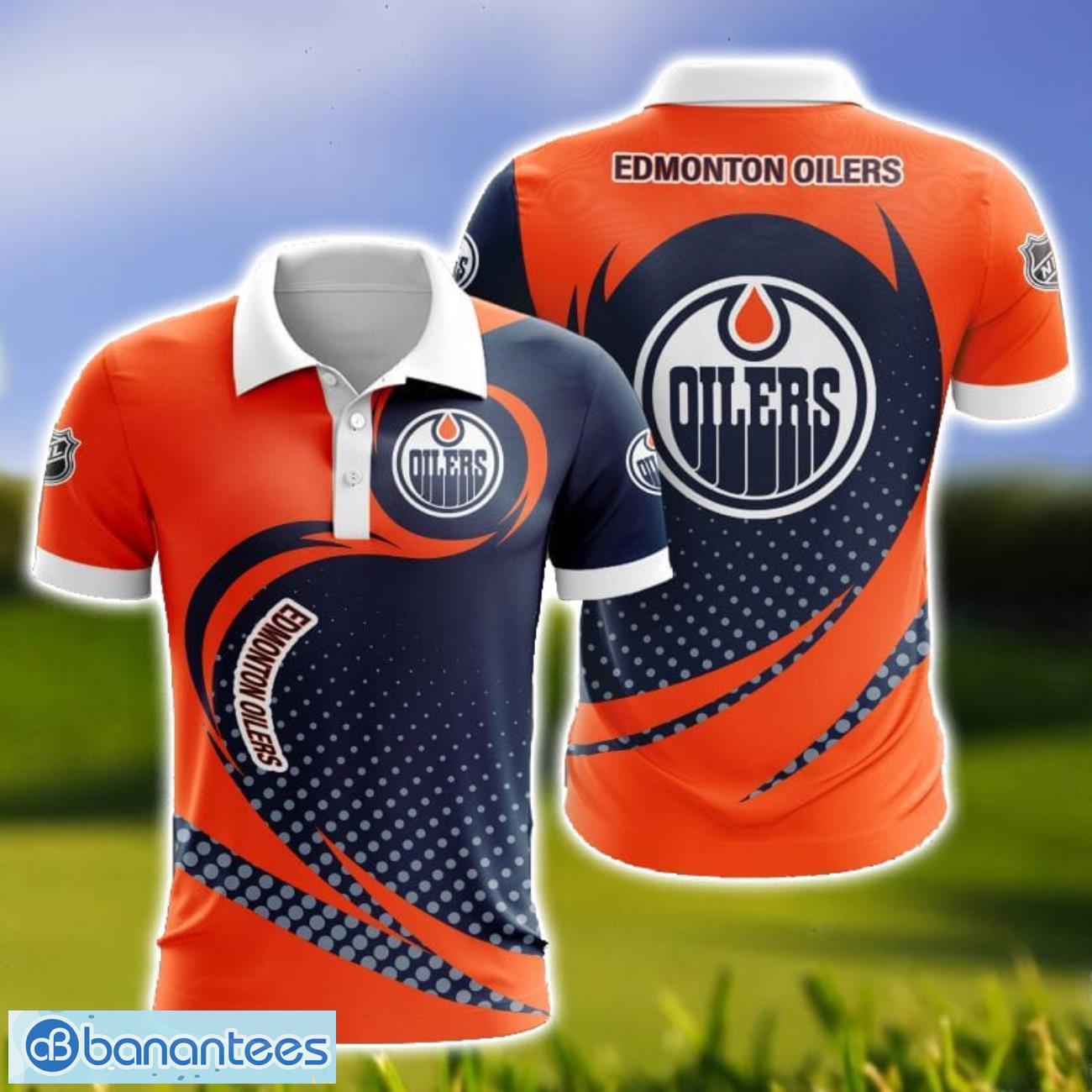 edmonton oilers 3d printing logo team polo shirt for sport fans image Edmonton Oilers 3D Printing Logo Team Polo Shirt For Sport Fans Product Photo 1