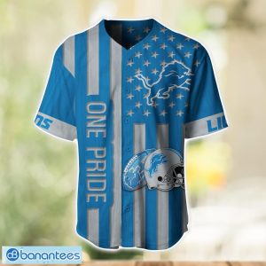 Detroit Lions Custom Name and Number Baseball Jersey Shirt Product Photo 2
