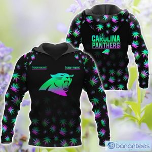 Carolina Panthers Personalized Name Weed pattern All Over Printed 3D TShirt Hoodie Sweatshirt Product Photo 1