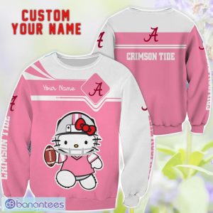 Cute Gift For NCAA Alabama Crimson Tide Hello Kitty 3D T-Shirt Sweatshirt Hoodie Custom Name Product Photo 2