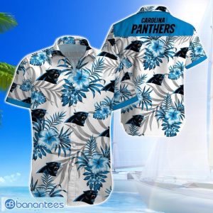 Carolina PanthersTeam Logo Tropical 3D Hawaiian Shirt Big Fans Gift Product Photo 1