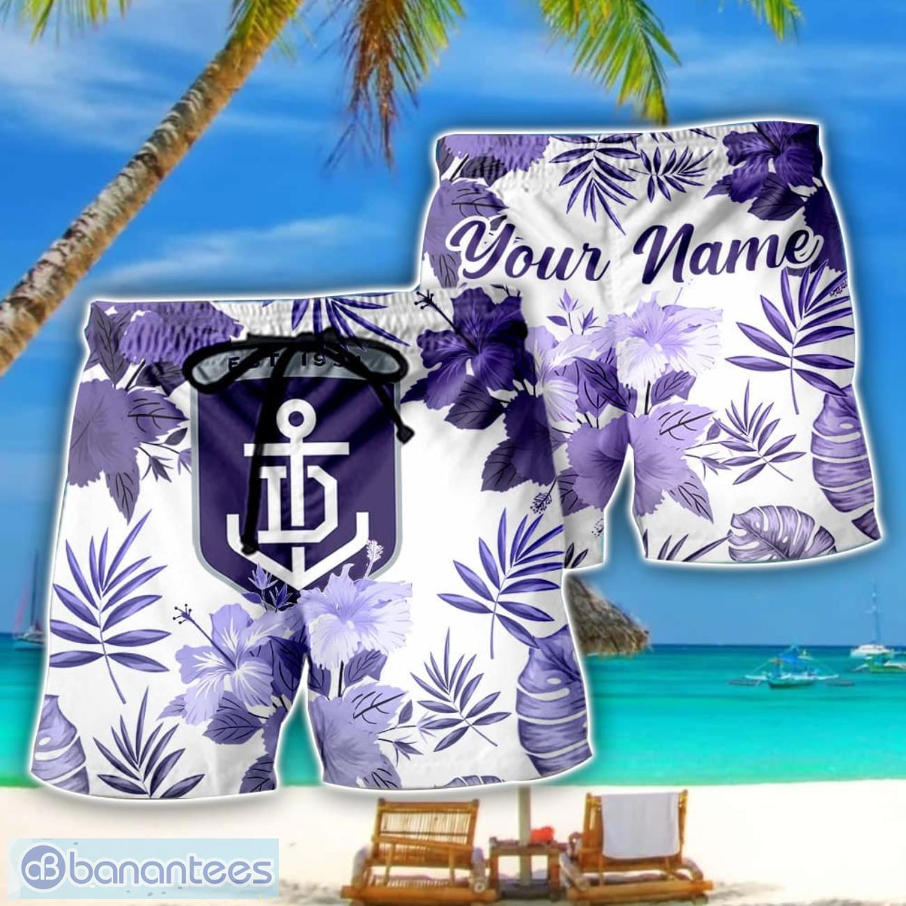 fremantle dockers afl summer gift for mens personalized name beach shorts image Fremantle Dockers AFL Summer Gift For Mens Personalized Name Beach Shorts Product Photo 1