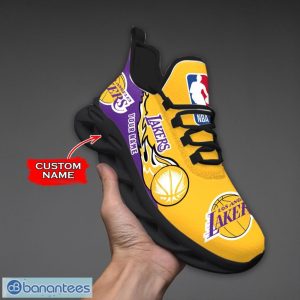Personalized Name Los Angeles Lakers Fireball Personalized Sneakers Max Soul Shoes Product Photo 2