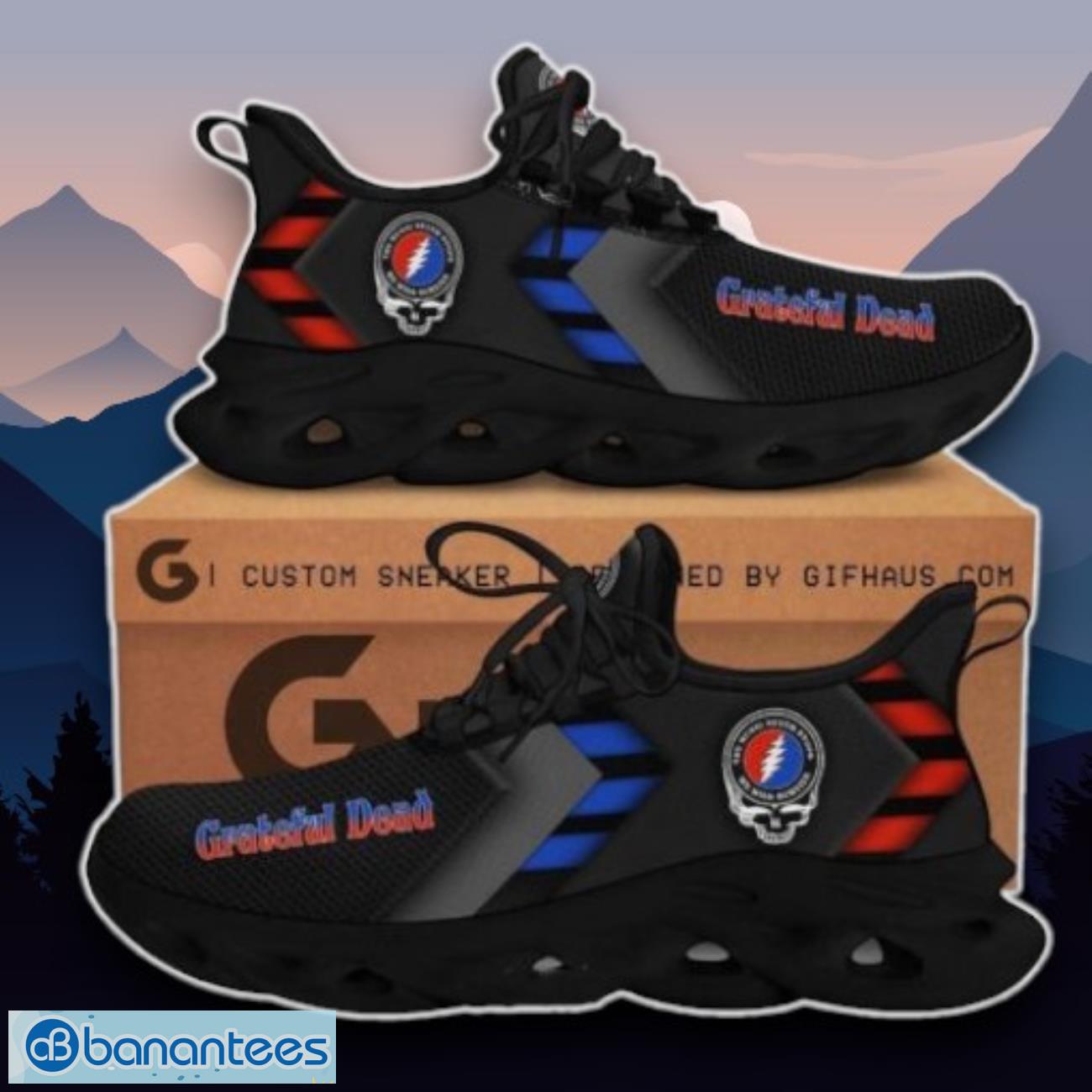 grateful dead black max soul shoes dynamic style sneakers for men women 1 image Grateful Dead Black Max Soul Shoes Dynamic Style Sneakers For Men Women Product Photo 2