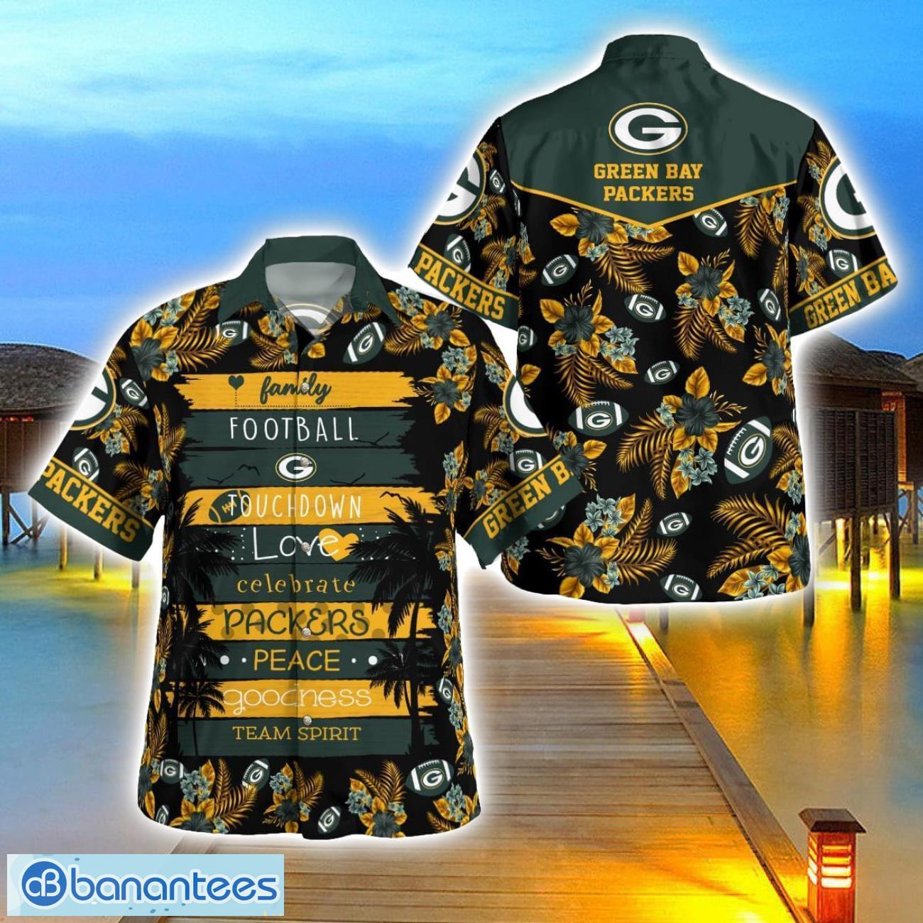 green bay packers family football lover hawaiian shirt beach shirt for family gift image Green Bay Packers Family Football Lover Hawaiian Shirt Beach Shirt For Family Gift Product Photo 1