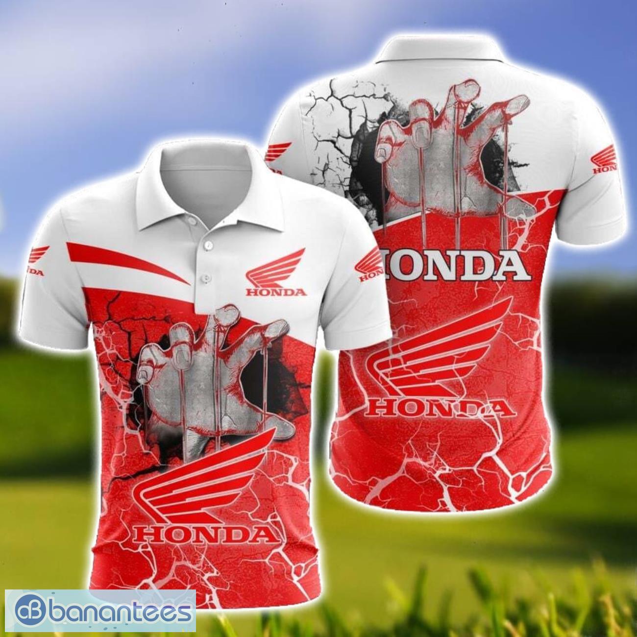 Honda Motorcycle hand And Logo 3D Printing Polo Shirt - Banantees