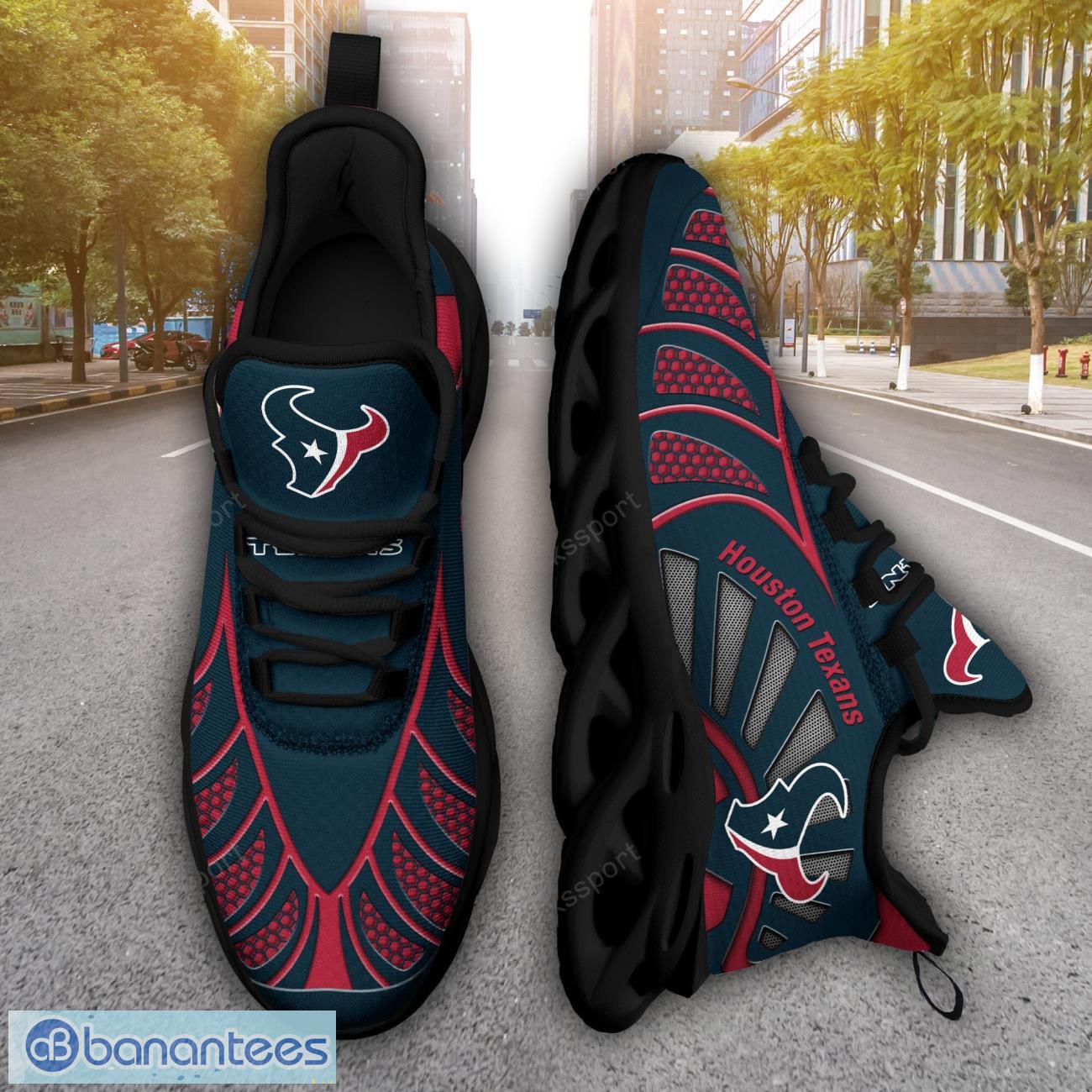 houston texans nflnew designs black and white clunky shoes max soul shoes sport season gift image Houston Texans NFLNew Designs Black And White Clunky Shoes Max Soul Shoes Sport Season Gift Product Photo 1
