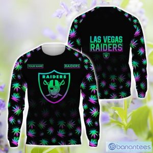 Las Vegas Raiders Personalized Name Weed pattern All Over Printed 3D TShirt Hoodie Sweatshirt Product Photo 2