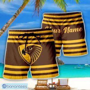 Hawthorn Hawks AFL Beach Shorts Custom Name Product Photo 1