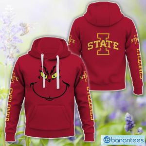 Iowa State Cyclones Grinch Face All Over Printed 3D TShirt Sweatshirt Hoodie Unisex For Men And Women Product Photo 1