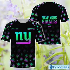 New York Giants Personalized Name Weed pattern All Over Printed 3D TShirt Hoodie Sweatshirt Product Photo 3