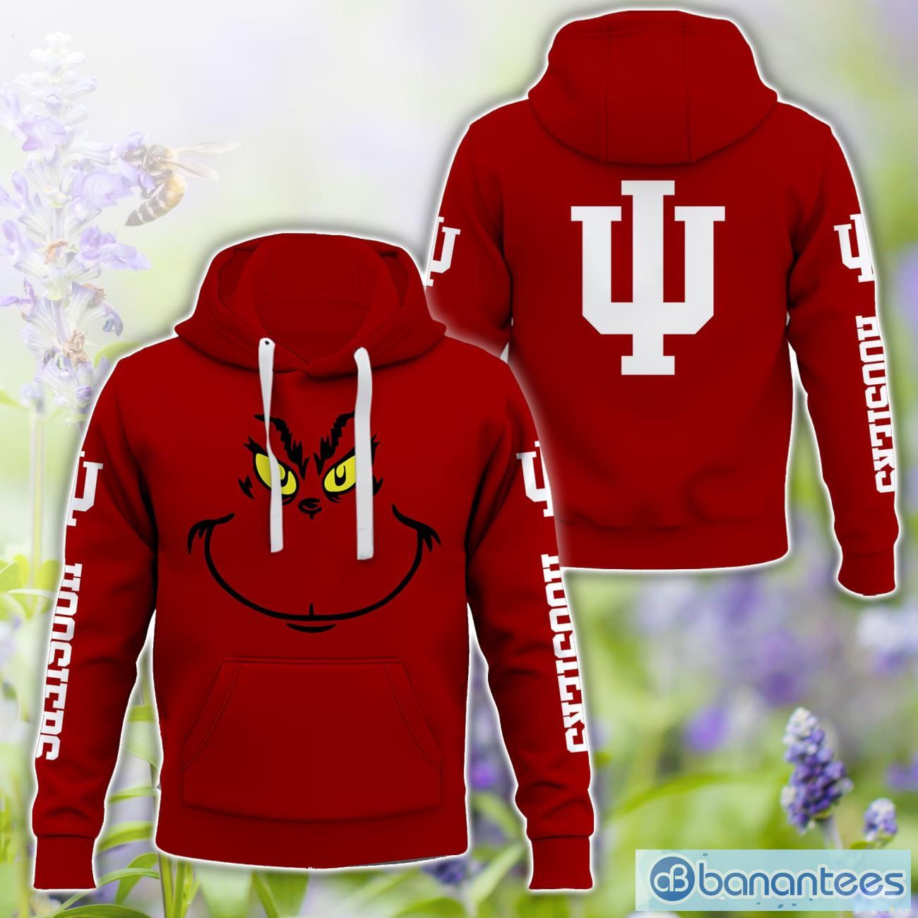 indiana hoosiers grinch face all over printed 3d tshirt sweatshirt hoodie unisex for men and women image Indiana Hoosiers Grinch Face All Over Printed 3D TShirt Sweatshirt Hoodie Unisex For Men And Women Product Photo 1
