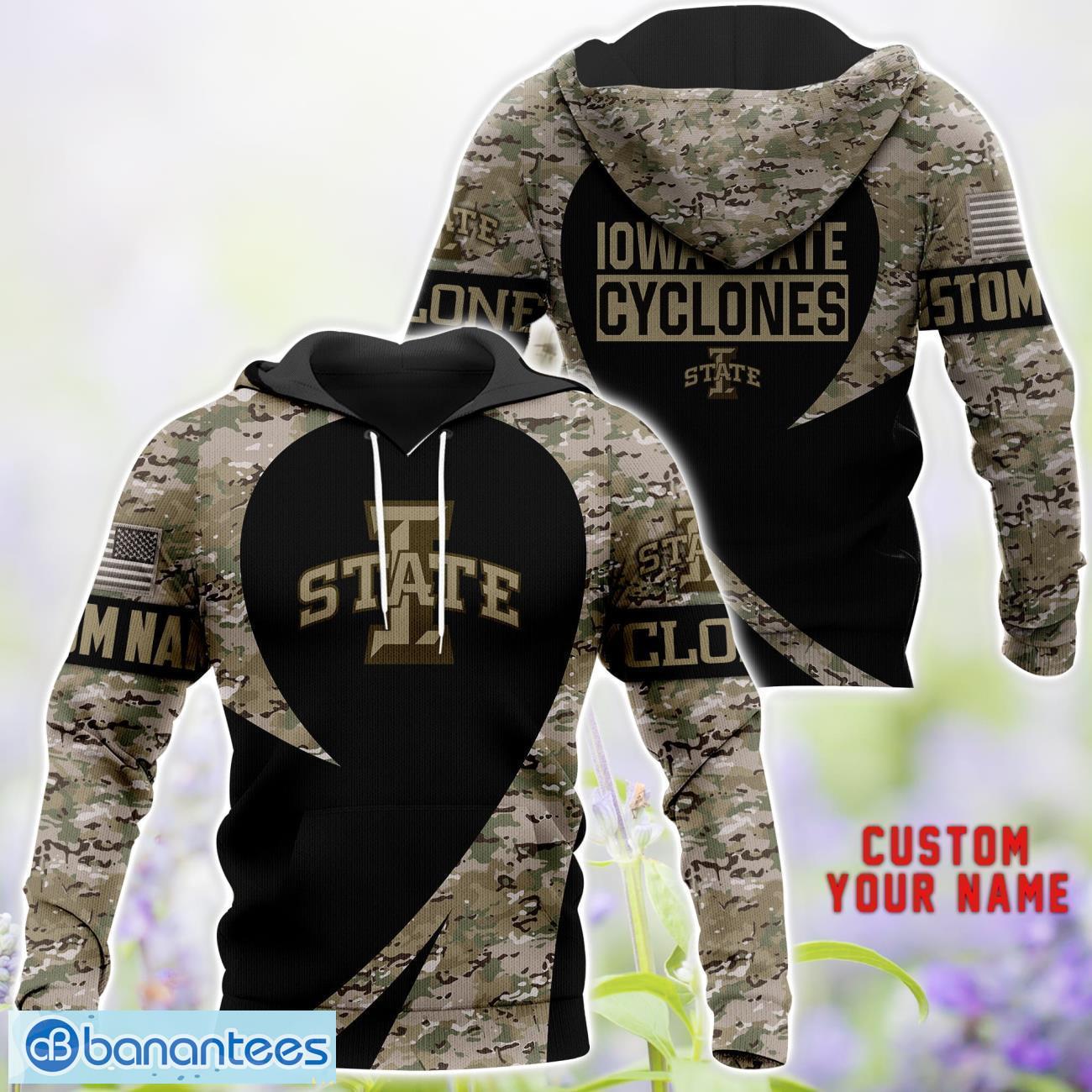 iowa state cyclones 3d hoodie t shirt sweatshirt camo pattern veteran custom name gift for fathers day image Iowa State Cyclones 3D Hoodie T Shirt Sweatshirt Camo Pattern Veteran Custom Name Gift For Father's day Product Photo