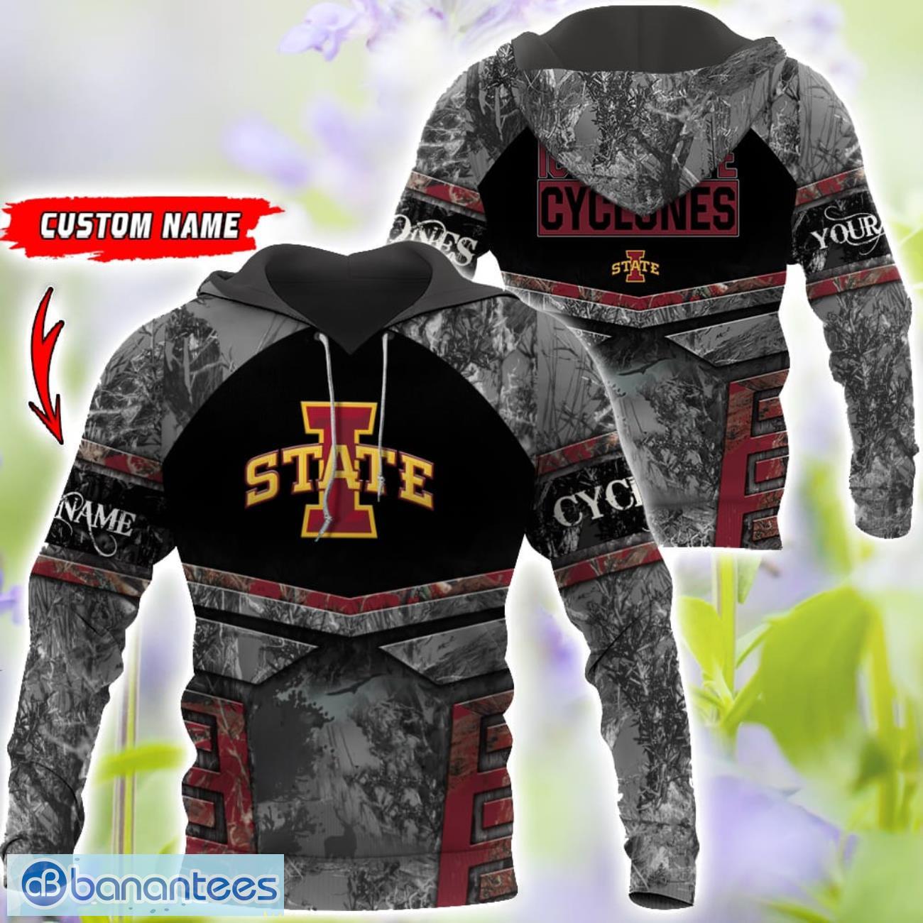 iowa state cyclones grey black hunting 3d t shirt hoodie sweatshirt zip hoodie custom name image Iowa State Cyclones Grey Black Hunting 3D T-Shirt Hoodie Sweatshirt Zip Hoodie Custom Name Product Photo 1