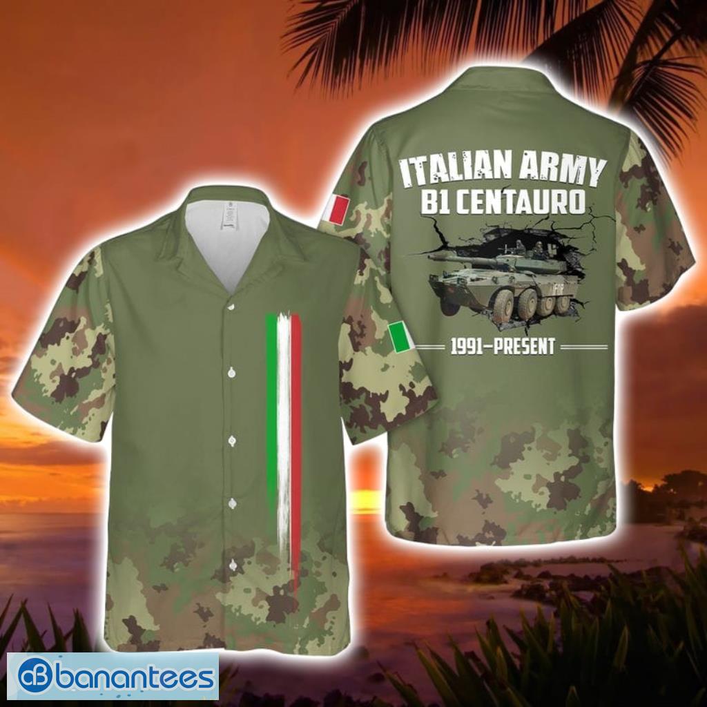 italian army b1 centauro button down hawaiian shirt trend summer image Italian Army B1 Centauro Button Down Hawaiian Shirt Trend Summer Product Photo 1