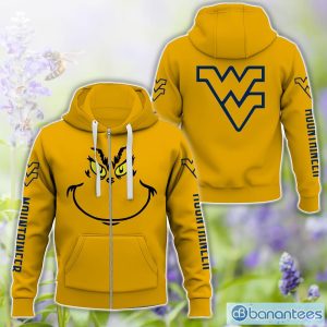 West Virginia Mountaineers Grinch Face All Over Printed 3D TShirt Sweatshirt Hoodie Unisex For Men And Women Product Photo 4
